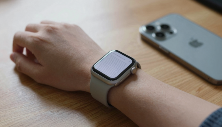 Apple Watch showing a PDF document open after fixing a crashing viewer