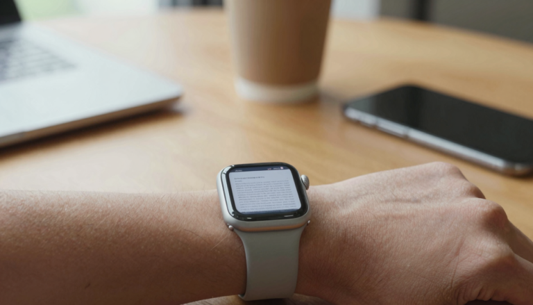 Apple Watch on a wrist showing a PDF document page, proving you can view PDFs on an Apple Watch