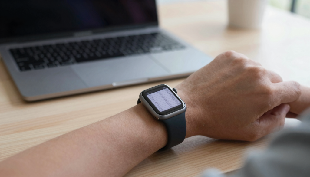 Reading a spreadsheet table on a tiny Apple Watch screen with WristFile